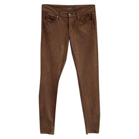 Mother The Looker Texas Rein Faux Suede Pants in Brown Size 27 - Picture 2 of 10
